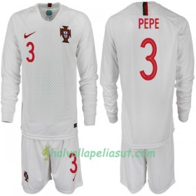 Jalkapallo Pelipaidat Portugali PEPE 3 Lasten World Cup 2018 Vieraspaita Pitkähihainen